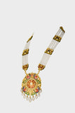 Long necklace adorned with stunning peacock Meena design