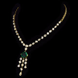 Timeless Brilliance: Mutual Cut Diamond Necklace with Striking Emerald Octagon - GDNE0514