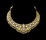 Blue Meena Necklace and Earring Pair - KMNE3402+KME2286