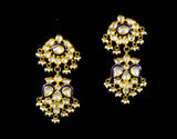 Blue Meena Necklace and Earring Pair - KMNE3402+KME2286