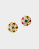 Traditional round tops featuring emeralds, rubies, and sparkling diamonds, blending vibrant colour with timeless craftsmanship for elegant, heritage-inspired luxury. (GDE0464)