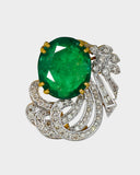Elegant designer tops with emeralds and diamonds, radiating timeless beauty, refined sophistication, and subtle, graceful charm.(GDE0472)