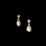 Elegant earrings featuring big-size Polki, sparkling round diamonds, and beautifully cut mutual diamonds. A stunning blend of traditional charm and modern sparkle—perfect for adding glamour to any special occasion.(GDNE0525)