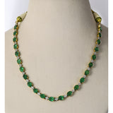 Emerald Elegance Necklace Set A timeless single-line necklace featuring vivid oval emeralds and brilliant diamonds, paired with elegant matching earrings for effortless luxury and refined everyday glamour.(GDNE0544)
