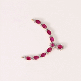 Delicate oval rubies framed with brilliant diamonds create a classic necklace that celebrates elegance in every detail.(GDNE0547)