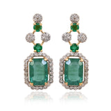 A stunning blend of emerald-cut emeralds and sparkling diamonds, this elegant necklace set is crafted to make every occasion unforgettable.(GDNE0553)