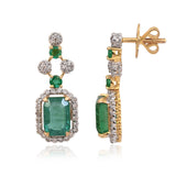 A stunning blend of emerald-cut emeralds and sparkling diamonds, this elegant necklace set is crafted to make every occasion unforgettable.(GDNE0553)