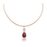Elegant in every detail, this diamond and pink tourmaline pendant set with a gold chain is designed to shine on every occasion.(GDNE0555)