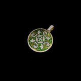 Green Enamel Diamond Pendant Set Graceful green enamel artistry adorned with sparkling diamonds creates a timeless pendant and matching tops, blending heritage craftsmanship with elegant contemporary sophistication.(GDPE0410)