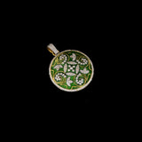 Green Enamel Diamond Pendant Set Graceful green enamel artistry adorned with sparkling diamonds creates a timeless pendant and matching tops, blending heritage craftsmanship with elegant contemporary sophistication.(GDPE0410)