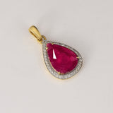 Ruby & Diamond Pendant A vibrant ruby pendant framed with brilliant diamonds, designed to add effortless elegance and timeless beauty to your jewellery collection.(GDPE0417)
