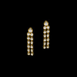Elegant and timeless, this white two-line connected long necklace and earring pair features dazzling uncut diamonds. Perfect for adding grace and sparkle to weddings, festive events, or special celebrations.(KMNE3590) + (KME2373)