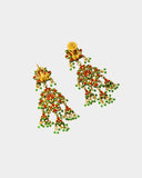 A traditional Rajasthani aad necklace and earring set crafted with diamond polki, accented by rich green stones and pearl stringing. An opulent expression of royal heritage and timeless bridal elegance. (KMNE3663)