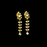 Exquisite traditional Polki diamond earrings crafted in 18K gold, featuring elegant dangling design with intricate meenakari artwork at the back for timeless royal charm.(KME2471)