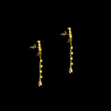Exquisite traditional Polki diamond earrings crafted in 18K gold, featuring elegant dangling design with intricate meenakari artwork at the back for timeless royal charm.(KME2471)