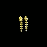 Exquisite traditional Polki diamond earrings crafted in 18K gold, featuring elegant dangling design with intricate meenakari artwork at the back for timeless royal charm.(KME2471)