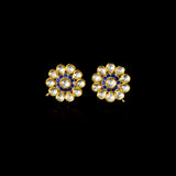 Blue Meena Diamond Polki Tops Vibrant blue meenakari beautifully complements radiant Diamond Polki, creating elegant tops that celebrate artistic craftsmanship with a distinctive contemporary appeal.(KME2529)
