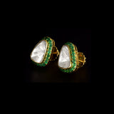 Bold Diamond Polki tops surrounded by vibrant emeralds, beautifully blending timeless heritage, refined elegance, and everyday luxury for every occasion.(KME2532)