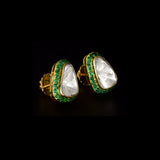 Bold Diamond Polki tops surrounded by vibrant emeralds, beautifully blending timeless heritage, refined elegance, and everyday luxury for every occasion.(KME2532)