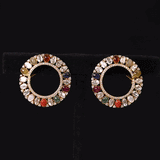 Inspired by tradition, these Navratan and Polki diamond earrings bring vibrant colour, elegance, and timeless charm to every look.(KME2559)