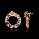 Inspired by tradition, these Navratan and Polki diamond earrings bring vibrant colour, elegance, and timeless charm to every look.(KME2559)