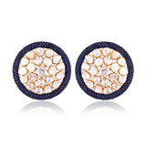 Inspired by royal elegance, these Polki and blue sapphire earrings are a perfect harmony of timeless beauty and modern style.(KME2560)