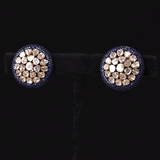 Inspired by royal elegance, these Polki and blue sapphire earrings are a perfect harmony of timeless beauty and modern style.(KME2560)