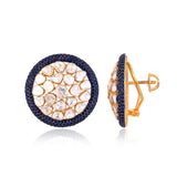 Inspired by royal elegance, these Polki and blue sapphire earrings are a perfect harmony of timeless beauty and modern style.(KME2560)