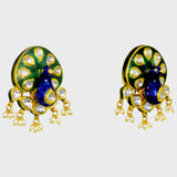 Experience the Beauty of Tradition with this Peacock Design Hasli Necklace and Earring Pair - (KMNE3422)