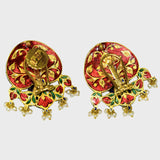 Experience the Beauty of Tradition with this Peacock Design Hasli Necklace and Earring Pair - (KMNE3422)