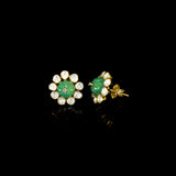 Discover refined elegance with this fusion-style necklace set, featuring a carved emerald centerpiece surrounded by uncut diamond Polki. A perfect harmony of tradition and modernity, crafted to make a statement.(KMNE3614)