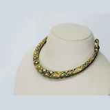 A traditional double-sided jadai halsi necklace crafted with diamond polki, showcasing intricate detailing and heritage artistry. A timeless statement reflecting royal elegance and classic Indian craftsmanship. (KMNE3685)