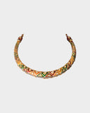 A traditional double-sided jadai halsi necklace crafted with diamond polki, showcasing intricate detailing and heritage artistry. A timeless statement reflecting royal elegance and classic Indian craftsmanship. (KMNE3685)