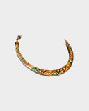 A traditional double-sided jadai halsi necklace crafted with diamond polki, showcasing intricate detailing and heritage artistry. A timeless statement reflecting royal elegance and classic Indian craftsmanship. (KMNE3685)