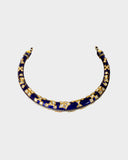 A traditional double-sided jadai halsi necklace crafted with diamond polki, showcasing intricate detailing and heritage artistry. A timeless statement reflecting royal elegance and classic Indian craftsmanship. (KMNE3685)