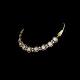 Fusion Diamond Polki Necklace Set A graceful fusion necklace paired with elegant earrings, featuring statement diamond polki, brilliant round diamonds, and contemporary craftsmanship for timeless sophistication and versatile luxury wear.(KMNE3740)