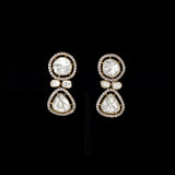Fusion Diamond Polki Necklace Set A graceful fusion necklace paired with elegant earrings, featuring statement diamond polki, brilliant round diamonds, and contemporary craftsmanship for timeless sophistication and versatile luxury wear.(KMNE3740)