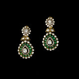 Inspired by royal artistry, this fusion necklace set combines dazzling diamond Polki, brilliant round diamonds, vibrant emeralds, and intricate floral craftsmanship for an effortlessly luxurious statement.(KMNE3782)
