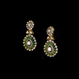 Inspired by royal artistry, this fusion necklace set combines dazzling diamond Polki, brilliant round diamonds, vibrant emeralds, and intricate floral craftsmanship for an effortlessly luxurious statement.(KMNE3782)