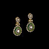 Inspired by royal artistry, this fusion necklace set combines dazzling diamond Polki, brilliant round diamonds, vibrant emeralds, and intricate floral craftsmanship for an effortlessly luxurious statement.(KMNE3782)