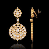 A masterpiece of traditional craftsmanship, this three-line Polki necklace with pendant and earrings radiates enduring elegance and royal charm.(KMNE3785)