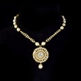 Radiate timeless elegance with these exquisite Diamond Polki tops, beautifully accented with lustrous pearl drops—perfect for adding royal charm to every occasion.(KMPE1368)
