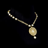 Radiate timeless elegance with these exquisite Diamond Polki tops, beautifully accented with lustrous pearl drops—perfect for adding royal charm to every occasion.(KMPE1368)