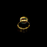 Red enameled ring features uncut diamond Polki, showcasing timeless artistry and vibrant charm—perfect for adding a regal touch to any look.(KMR0172)