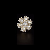 Radiant Diamond Polki Ring Exquisite diamond polki and brilliant diamonds bloom in a floral-inspired ring, radiating timeless elegance.(KMR0179)