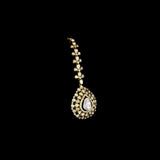 Elegant fusion-style tika adorned with uncut diamond Polki and sparkling round diamonds—perfect blend of tradition and modern glamour.(KMTK0240)