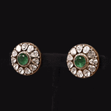 Elegant floral tops showcasing the brilliance of Diamond Polki and the rich allure of emerald for timeless beauty.(NP361)