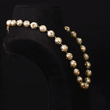 Unmatched in design, this artistic necklace pairs luxurious South Sea pearls with handcrafted Diamond Polki for timeless sophistication.(NP393)