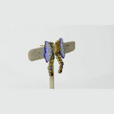 Delicate butterfly motifs meet colorful semi-precious stones and diamonds, creating a playful yet elegant designer earring perfect for modern jewelry lovers.(PGDE0232)