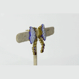 Delicate butterfly motifs meet colorful semi-precious stones and diamonds, creating a playful yet elegant designer earring perfect for modern jewelry lovers.(PGDE0232)